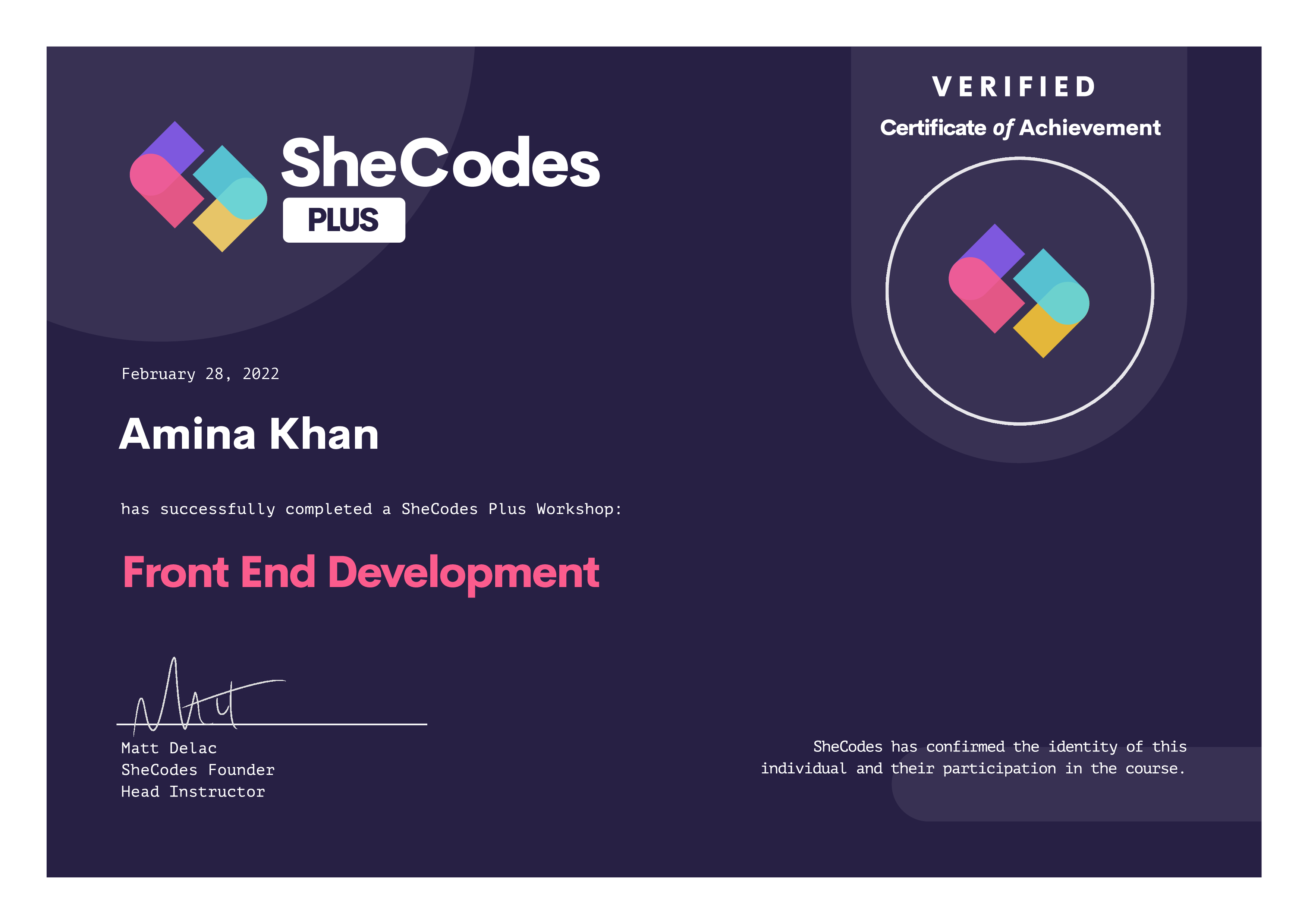 shecodes plus cert image